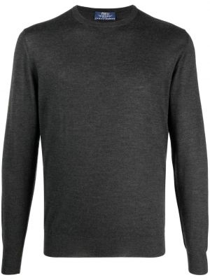 Jersey de tela jersey de cuello redondo Fedeli gris