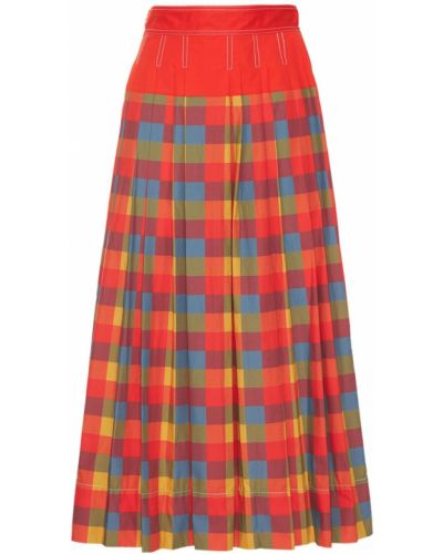 Plisovaná dlhá sukňa Tory Burch červená
