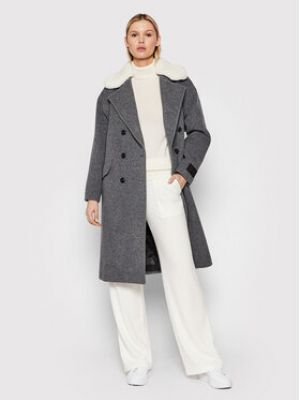 Vlněný zimní kabát Tommy Hilfiger šedý