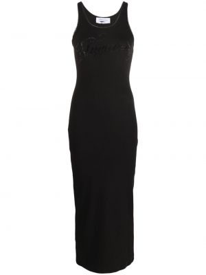 Rochie lunga cu broderie Blumarine negru