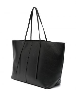 Kožená shopper kabelka By Malene Birger černá