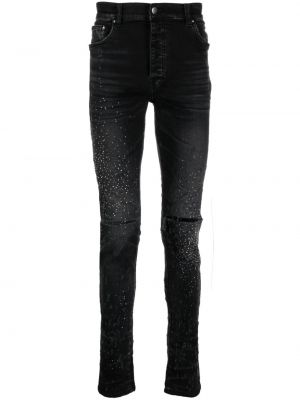Jeans skinny slim à imprimé en cristal Amiri noir
