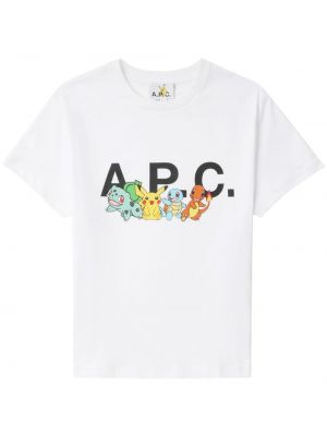 Βαμβακερή μπλούζα με σχέδιο A.p.c. λευκό