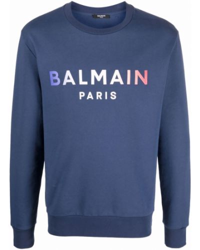 Trykt sweatshirt Balmain blå