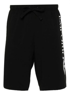 Bermuda kratke hlače s printom Ea7 Emporio Armani crna