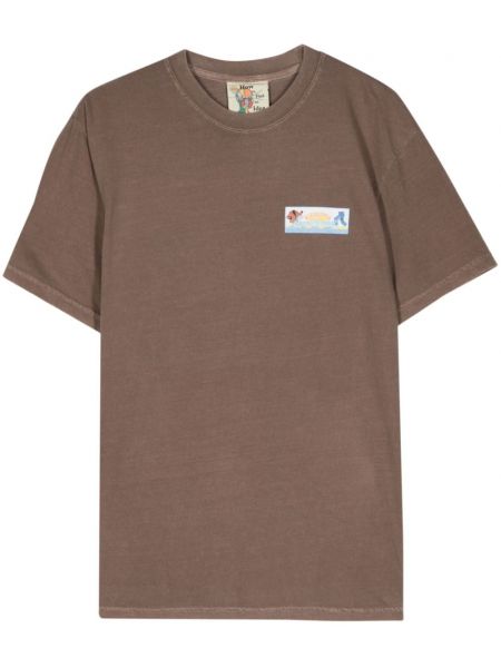 Raštuotas marškinėliai Kidsuper ruda