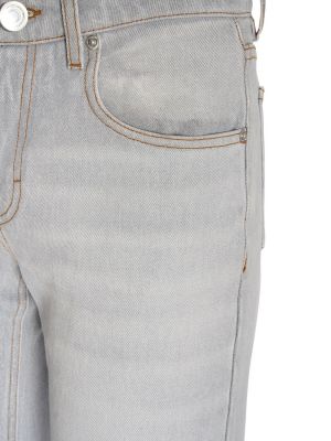 Bavlněné zvonové džíny s vysokým pasem Ami Paris šedé