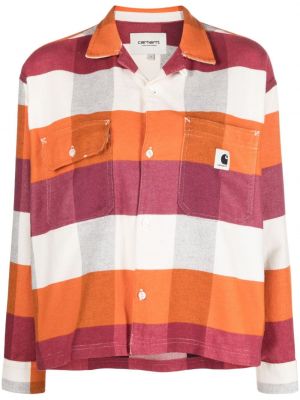 Карирана риза Carhartt Wip оранжево