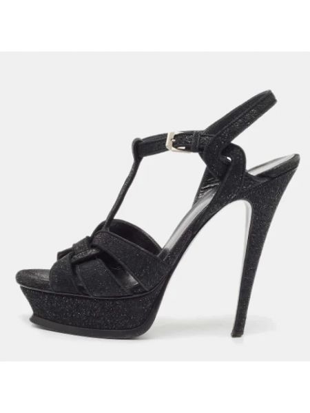 Sandały trekkingowe zamszowe Yves Saint Laurent Vintage czarne