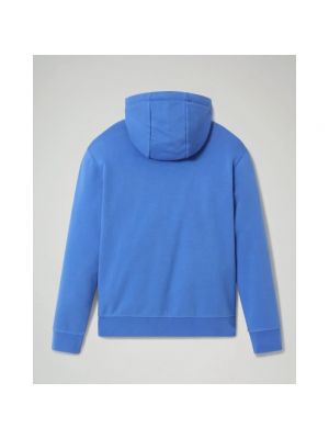 Sudadera con capucha de algodón Napapijri azul