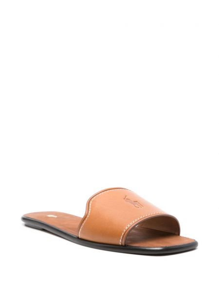 Dabīgās ādas sandales ar kažokādu Polo Ralph Lauren