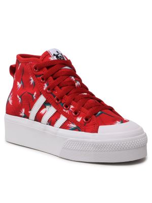 Cipele s platformom Adidas crvena