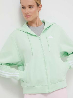 Mikina s kapucí s aplikacemi Adidas zelená