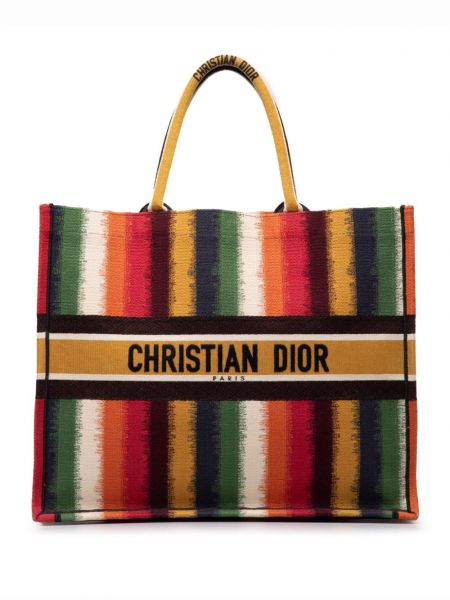 Pruhovaná nákupná taška Christian Dior Pre-owned