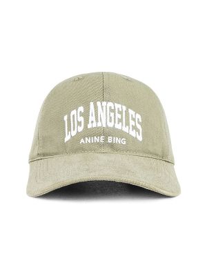 Cappello con visiera con stampa Anine Bing verde