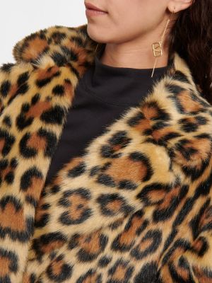 Kratki kaput s krznom s printom s leopard uzorkom Redvalentino
