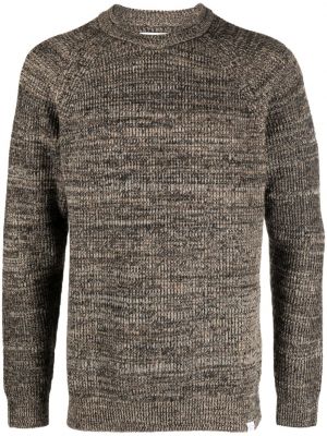 Pleteni džemper Norse Projects smeđa