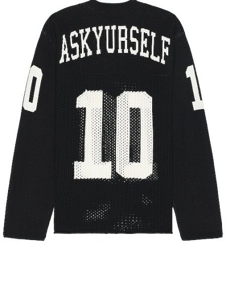 Pullover a maniche lunghe in jersey in mesh Askyurself nero