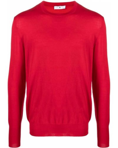 Пуловер с кръгло деколте Pt Torino червено