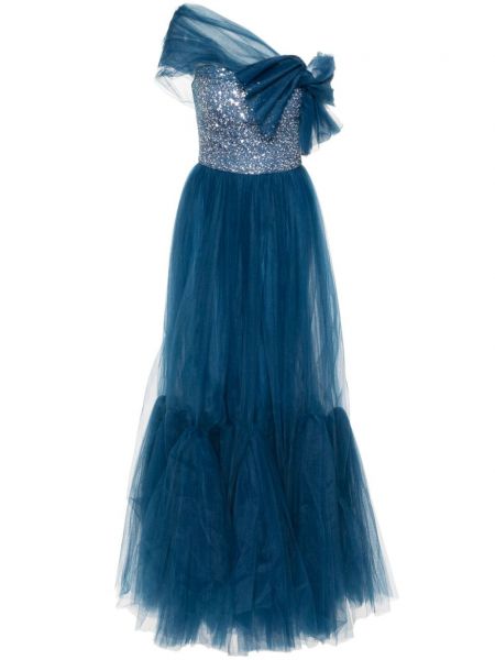 Vakarinė suknelė iš tiulio Gemy Maalouf mėlyna