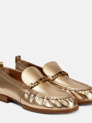 Pantofi loafer din piele Tod's auriu