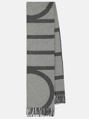 Шерстяной шарф в полоску TotÊme серый