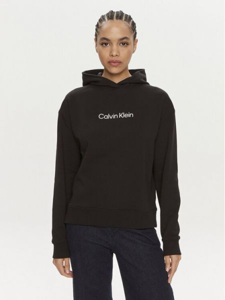 Priliehavá mikina Calvin Klein čierna