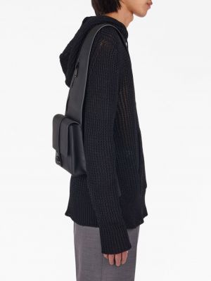 Asymetrická kožená kabelka Ferragamo černá