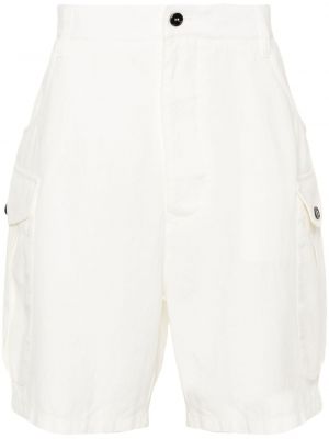 Ľanové šortky cargo Giorgio Armani biela