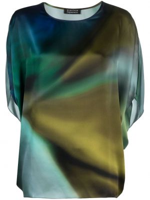Svilena bluza z abstraktnimi vzorci Gianluca Capannolo modra