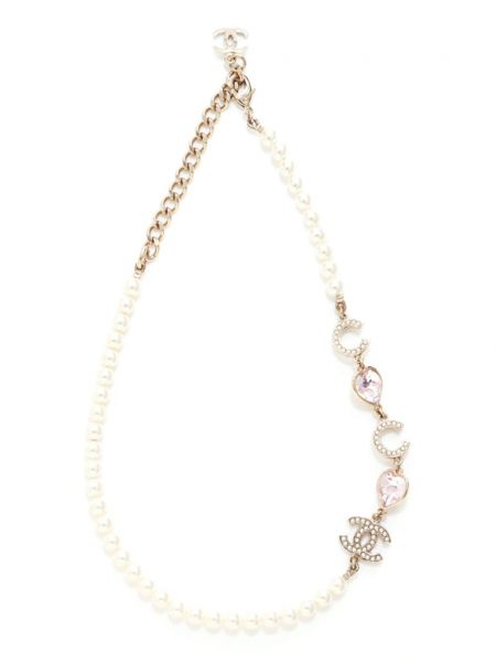 Zlatý náhrdelník s perlami Chanel Pre-owned zlatá