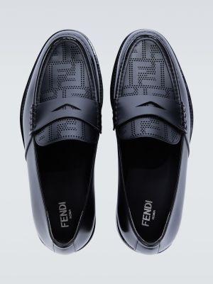 Pantofi loafer din piele Fendi negru
