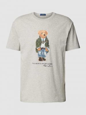 Koszulka z nadrukiem Polo Ralph Lauren szara