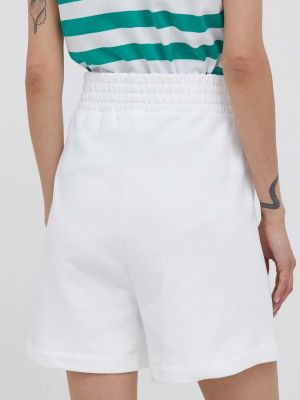 Bavlněné kraťasy s vysokým pasem United Colors Of Benetton bílé