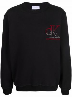 Trykt sweatshirt Calvin Klein Jeans svart