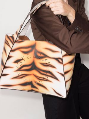 Shopper handtasche mit print mit tiger streifen Stella Mccartney