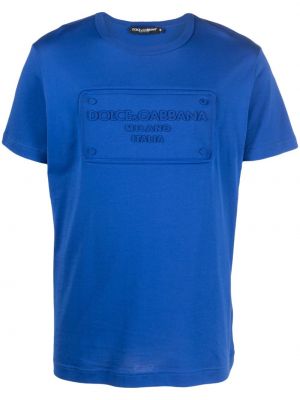 Памучна тениска Dolce & Gabbana синьо