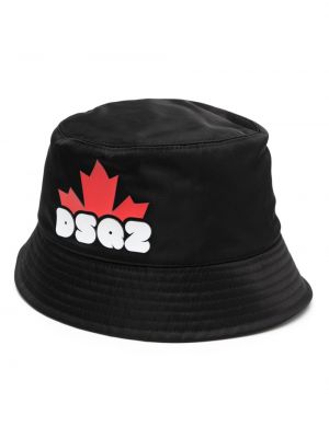 Bavlněný klobouk Dsquared2 černý