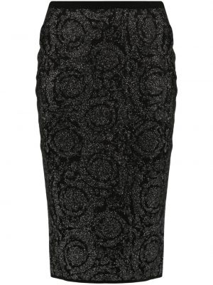 Mini spódniczka żakardowa Versace czarna
