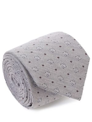 Кашемировый шелковый галстук с принтом Canali серый