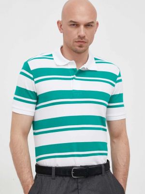 Памучна тениска с дълъг ръкав с принт United Colors Of Benetton зелено