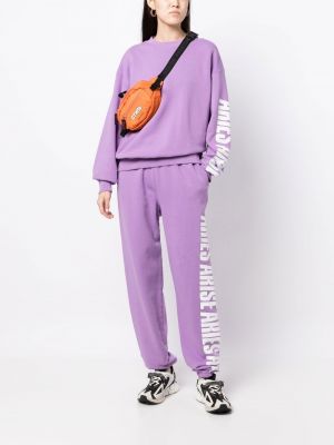 Pantalon de joggings à imprimé Aries violet