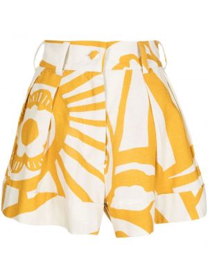 Kratke hlače s cvetličnim vzorcem Bambah rumena