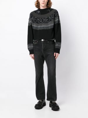 Kokvilnas džemperis ar izšuvumiem Sacai melns