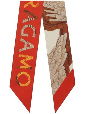 Μεταξωτός σουτιέν bandeau με σχέδιο Ferragamo κόκκινο