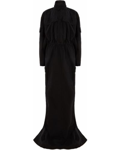 Платье макси объемное Balenciaga, черное