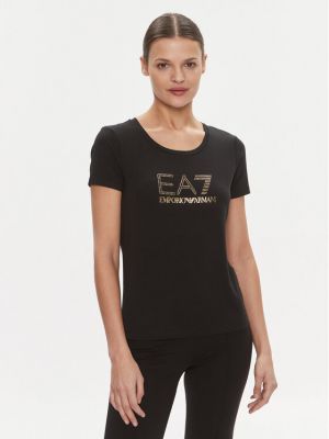 Skinny fit marškinėliai Ea7 Emporio Armani juoda