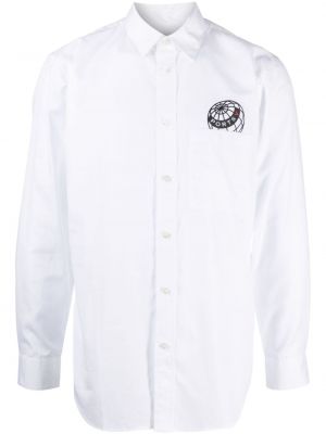 Памучна риза с принт Ports V бяло