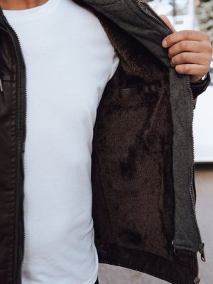 Шкіряна куртка Dstreet коричнева