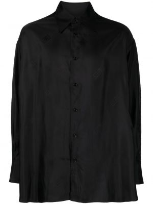 Saténová košile s potiskem Mm6 Maison Margiela černá